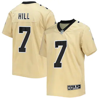 youth nike taysom hill gold new orleans saints inverted tea